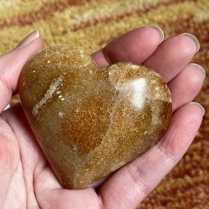 Large cave stalactite gemstone crystal heart palm stone